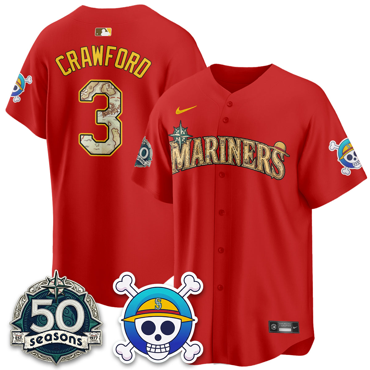 Seattle Mariners OP Japanese Cartoon Vapor Limited Jersey - Printed