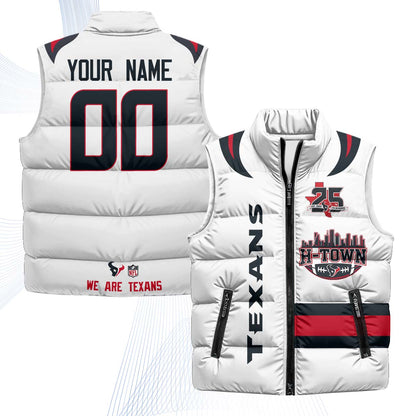 HOU "H-Town" Custom Puffer Vest - Printed