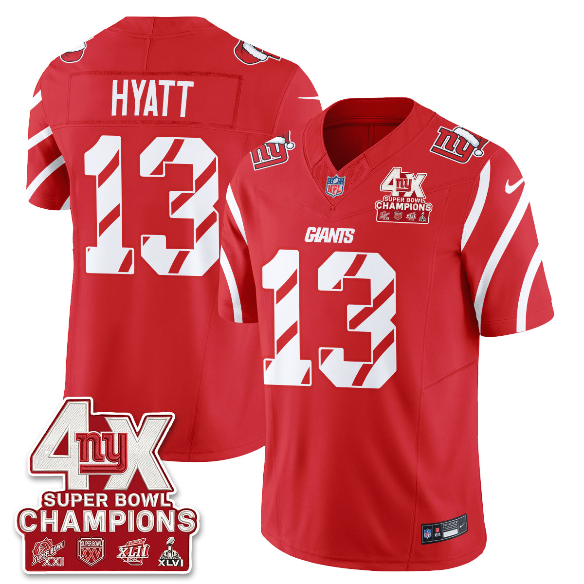 NYG  Xmas Edition Vapor Jersey - Stitched