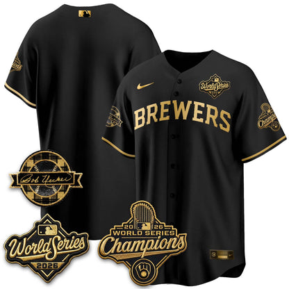 MIL 2026 WS Champions - Bob Uecker Patch Cream Jersey - Stitched (#24)