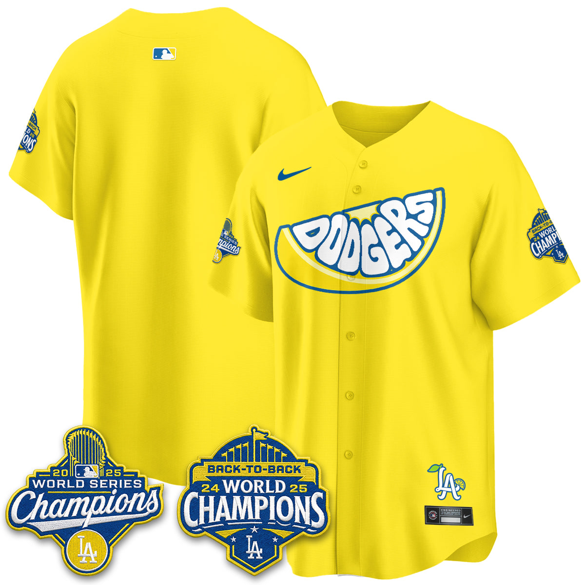 Los Angeles Dodgers Lemonade Collection Vapor Jersey - Stitched