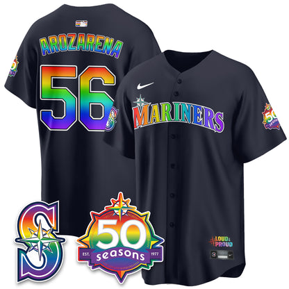 Seattle Mariners Happy Pride Month Vapor Jersey - Stitched