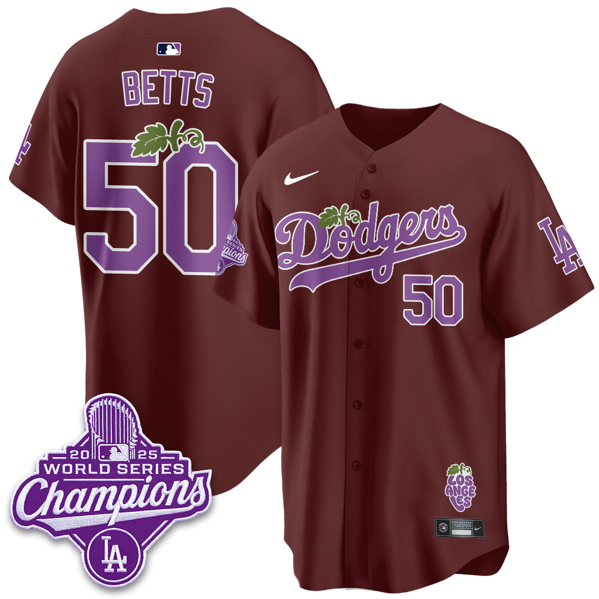 Los Angeles Dodgers Grape Edition Vapor Jersey - Stitched