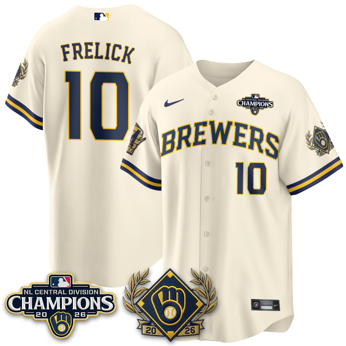 Milwaukee Brewers 2026 NL Division Champs Vapor Jersey - Stitched