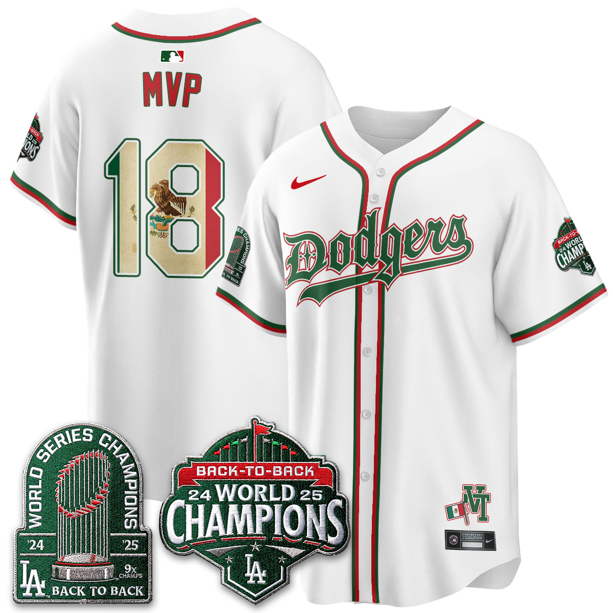 Los Angeles Dodgers x Mexico Style Vapor Jersey - Stitched