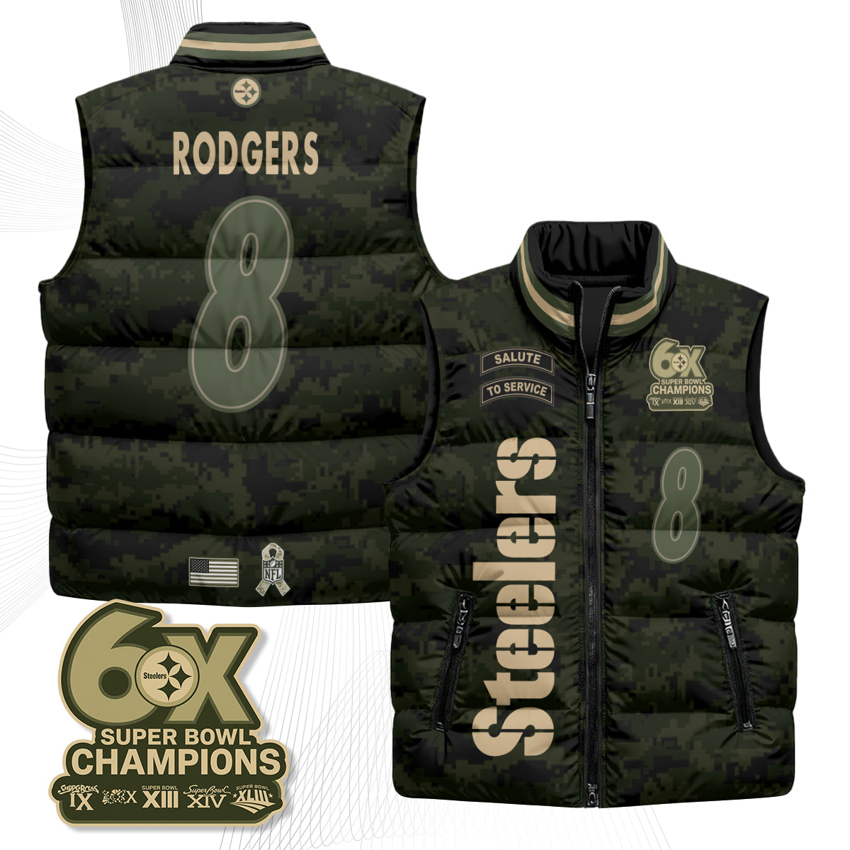 PIT 2026 Salute to Service Puffer Vest - Printed