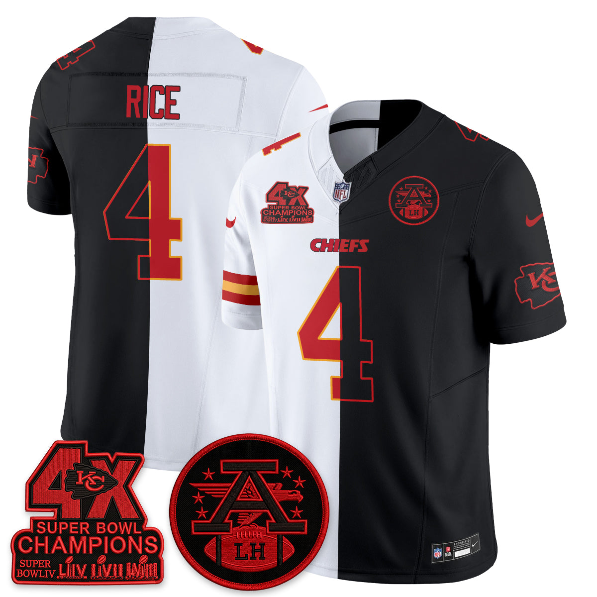 Kansas City Chiefs Split Edition Vapor Jersey - Stitched