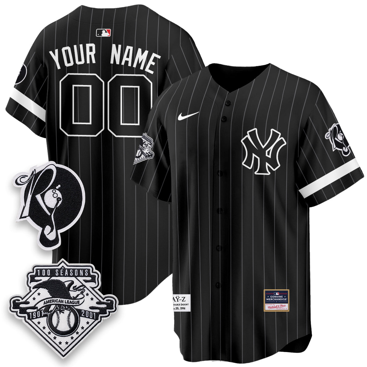 NYY x Jay Z Edition Vapor Custom Jersey - Stitched