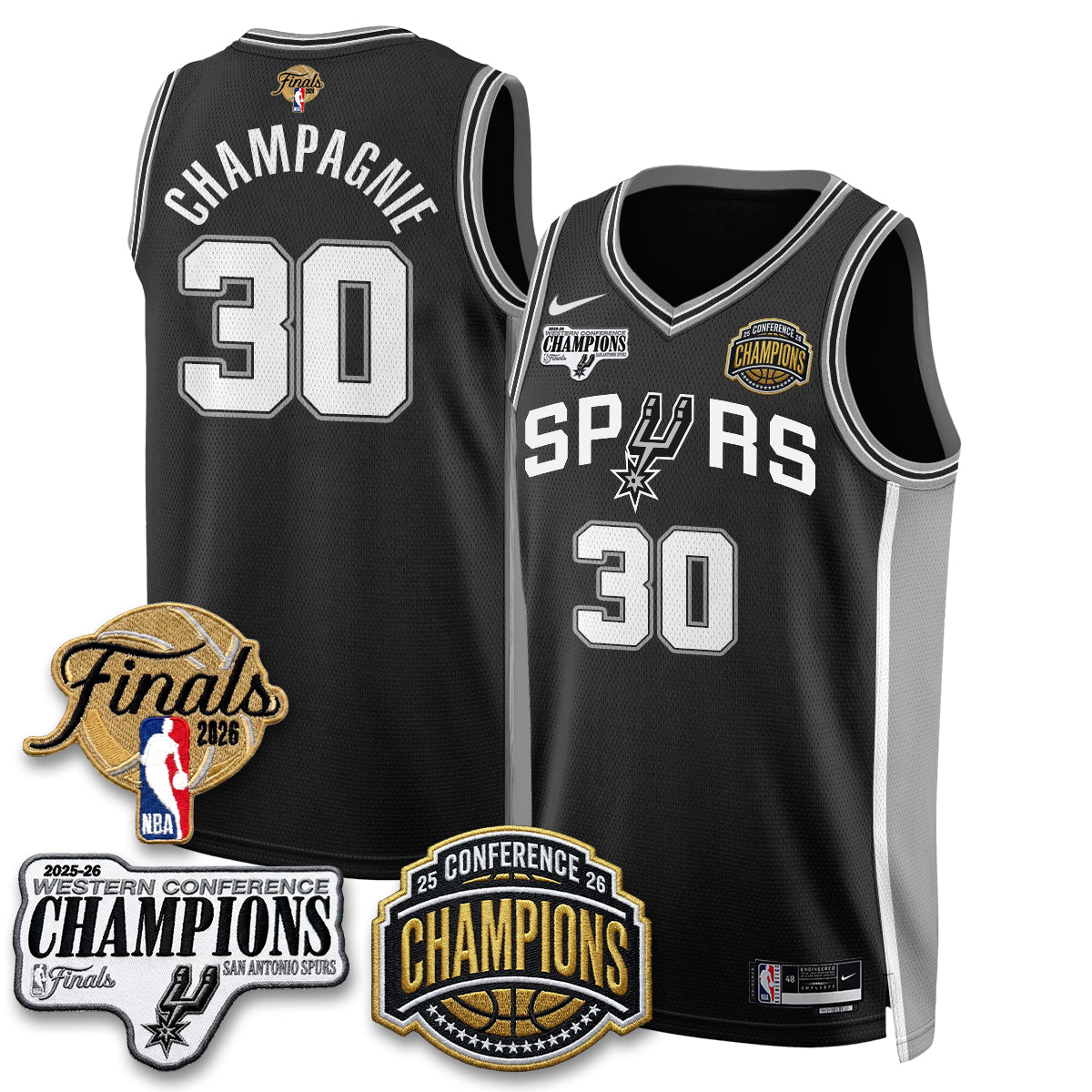 SAS 2026 NBA Western Conference Champions Vapor Jersey V3 - Stitched