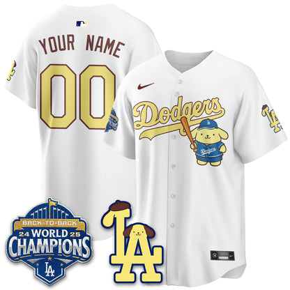 Los Angeles Dodgers Pompompurin Edition Vapor Custom Jersey - Stitched
