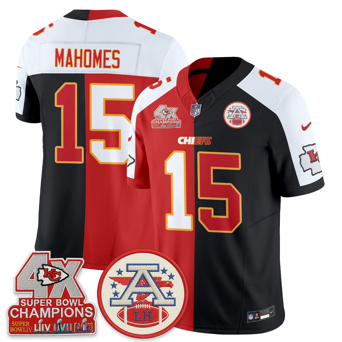 Kansas City Chiefs Split Edition Vapor Jersey - Stitched