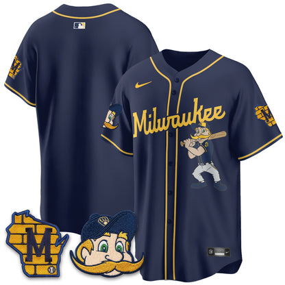 Milwaukee Brewers Bernie Edition Vapor Jersey - Stitched