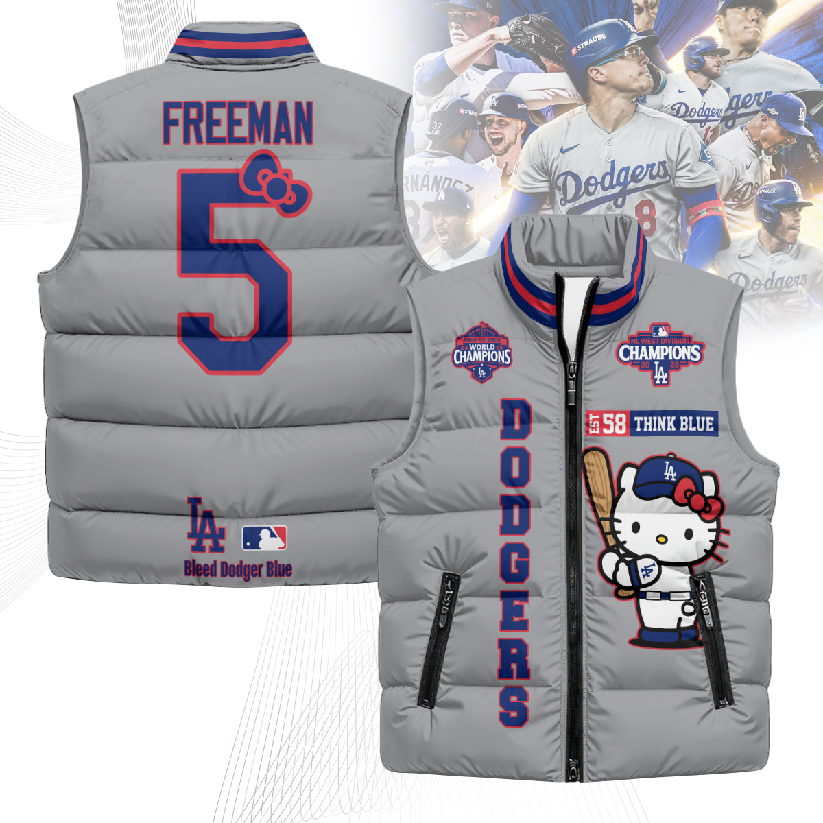 LAD x Meow KT Puffer Vest - Printed