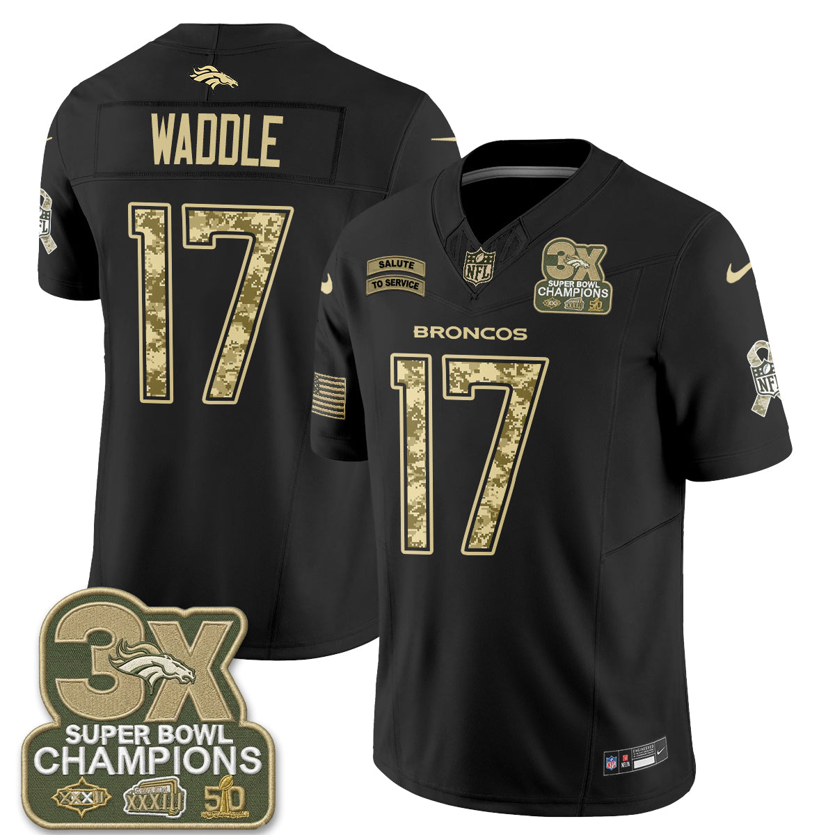 Denver Broncos 2026 Salute to Service V2 Vapor Jersey - Stitched