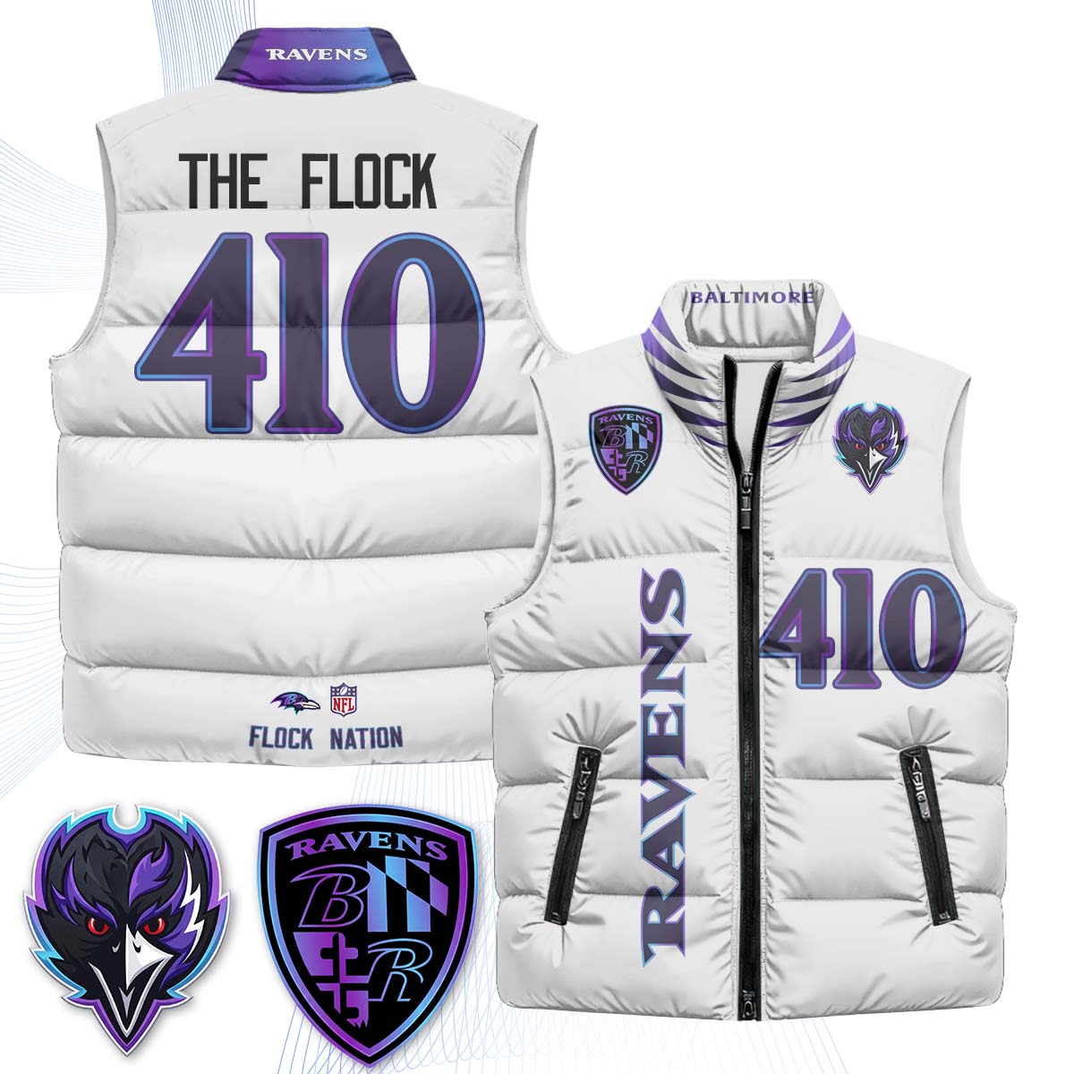 BAL "The Flock" Puffer Vest - Printed (2)