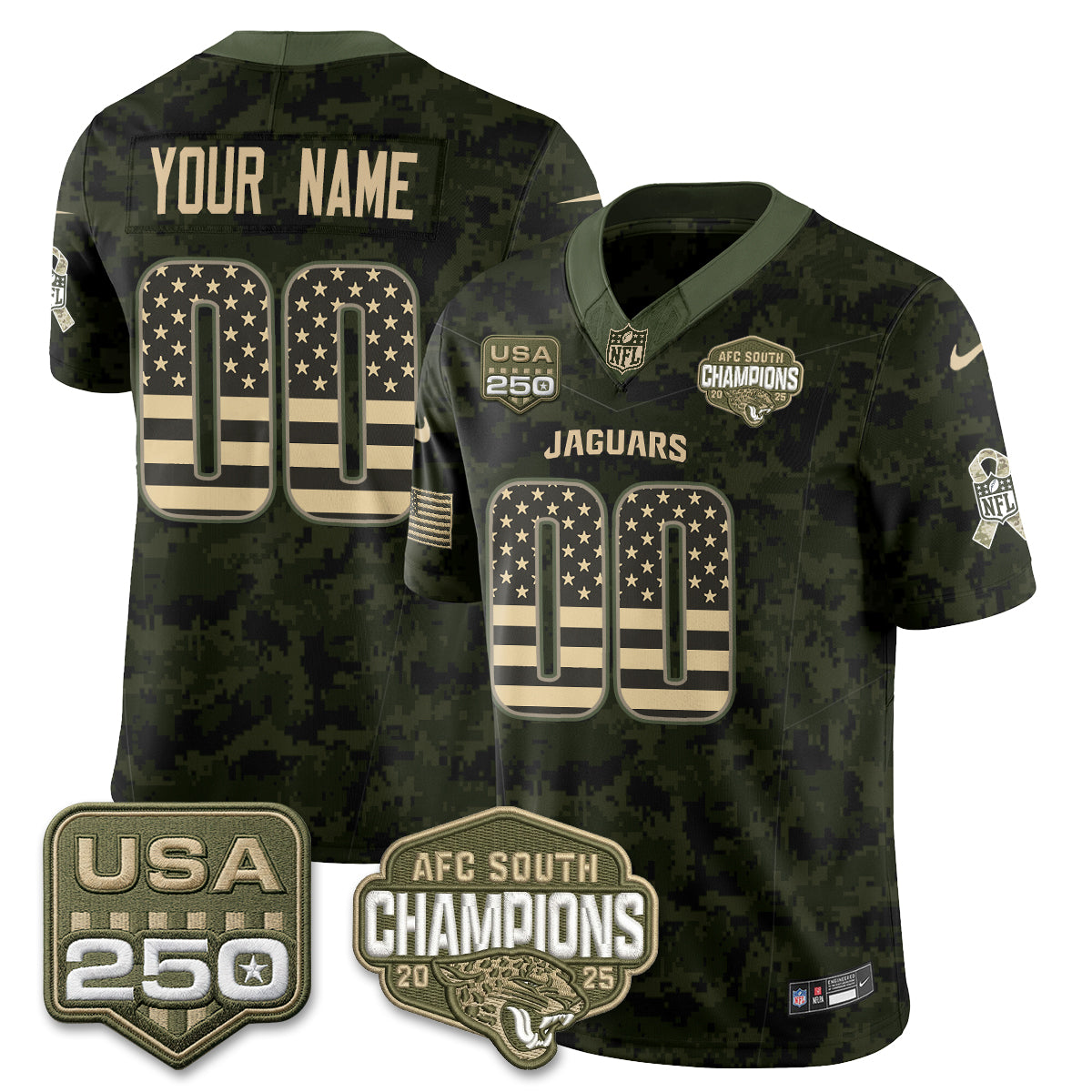 Jacksonville Jaguars 2026 Salute to Service Vapor Custom Jersey - Stitched