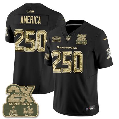Seattle Seahawks 2026 Salute to Service Vapor Jersey - Stitched