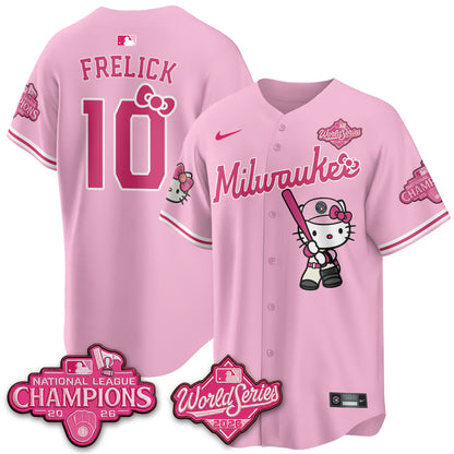 Milwaukee Brewers 2026 NL Champions x Meow KT Vapor Jersey - Stitched