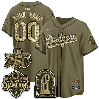 LAD Military Appreciation Game Day Custom Jersey V2 - Stitched