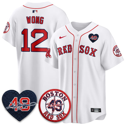 BOS Tim Wakefield Memorial Patch Vaper Premier Limited Red Jersey - All Stitched