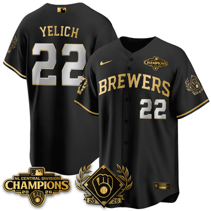Milwaukee Brewers 2026 NL Division Champs Vapor Jersey - Stitched