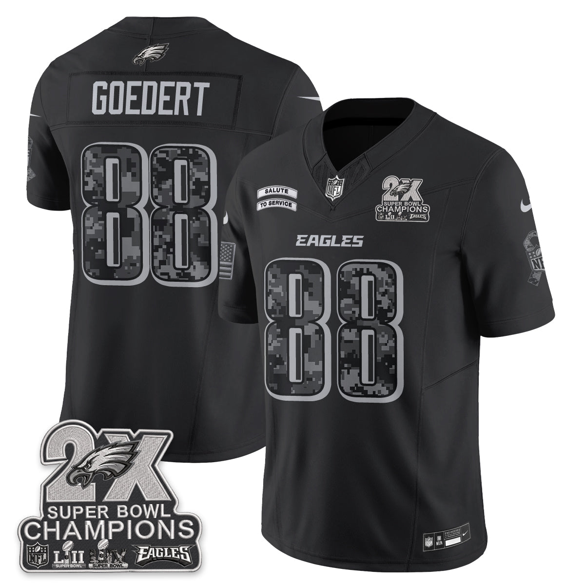 Philadelphia Eagles Salute to Service V2 Vapor Jersey - Stitched