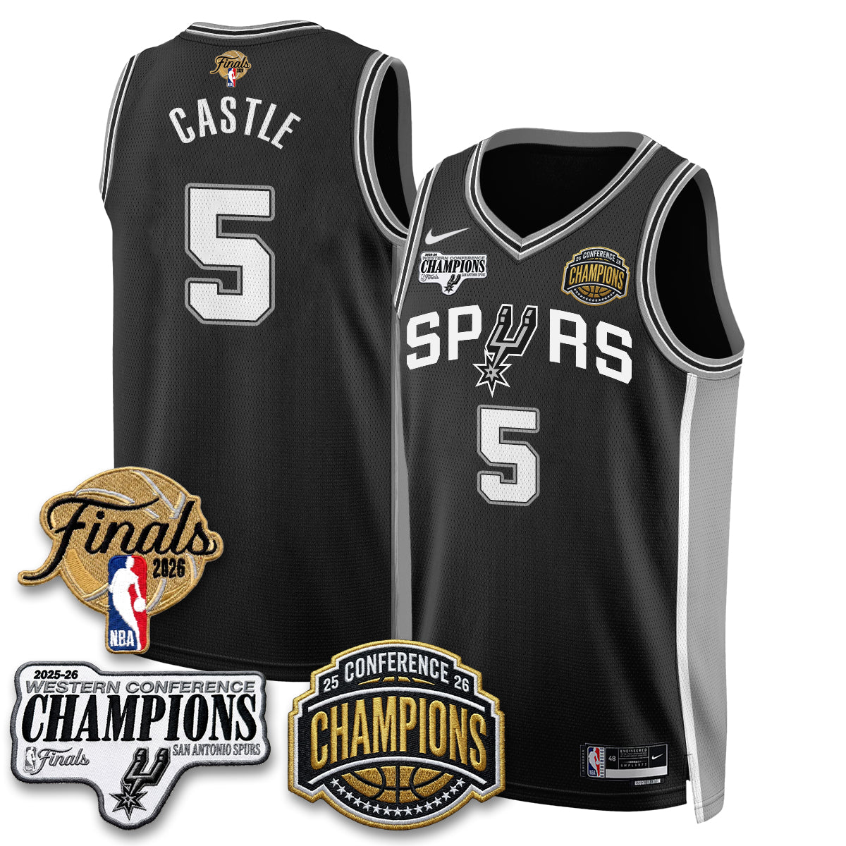 SAS 2026 NBA Western Conference Champions Vapor Jersey V3 - Stitched