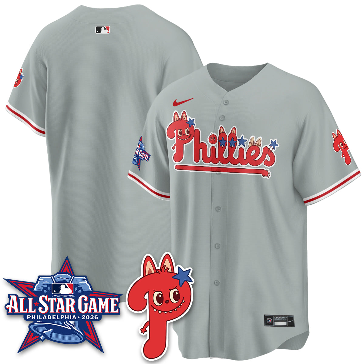 Philadelphia Phillies Fanged Rabbit Doll  Vapor Limited Jersey - Stitched