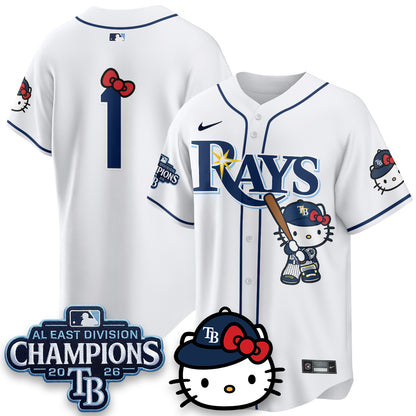 Tampa Bay Rays x Meow KT 2026 AL East Champs Vapor Jersey - Stitched
