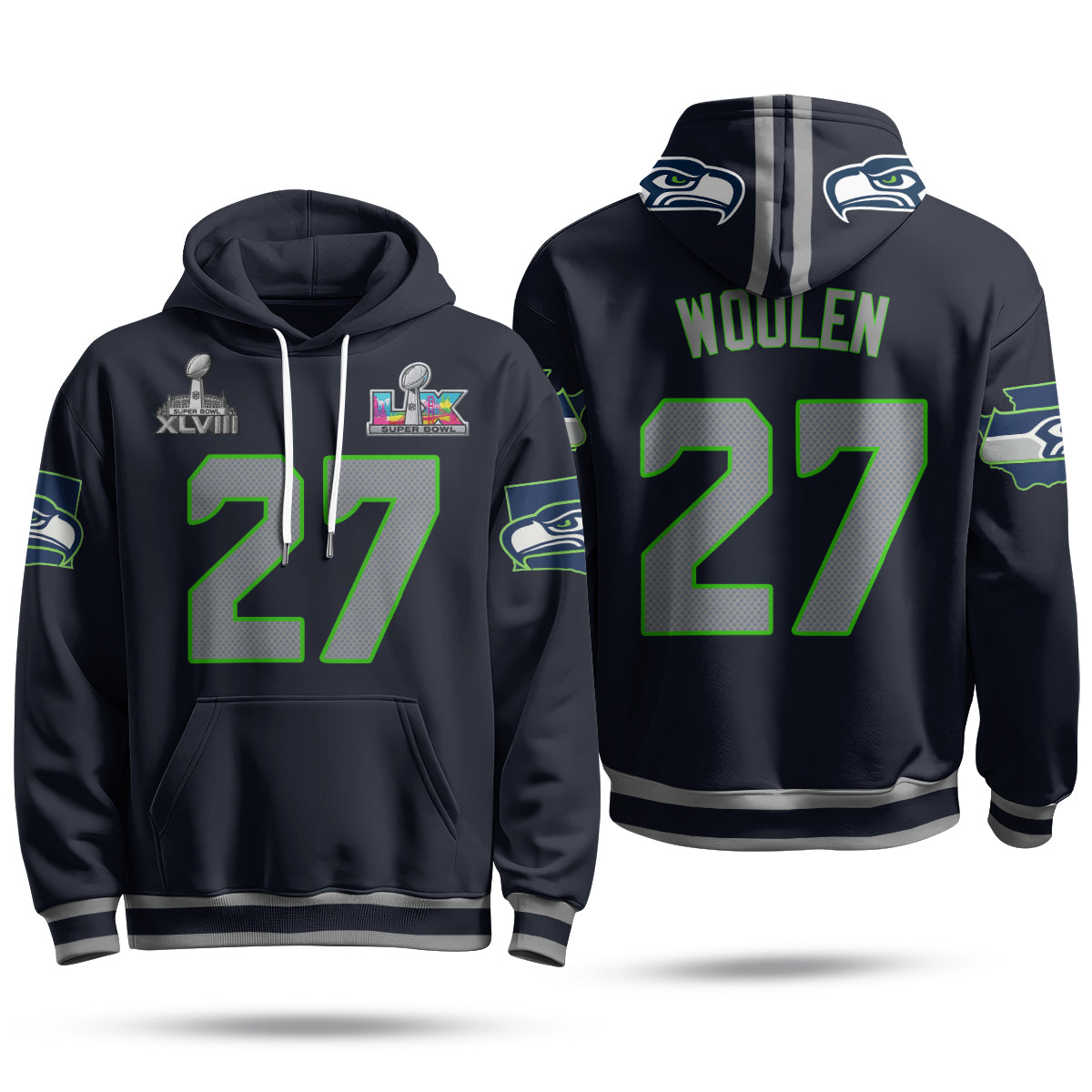Seattle Seahawks S.Bowl Champs Hoodie - Stitched