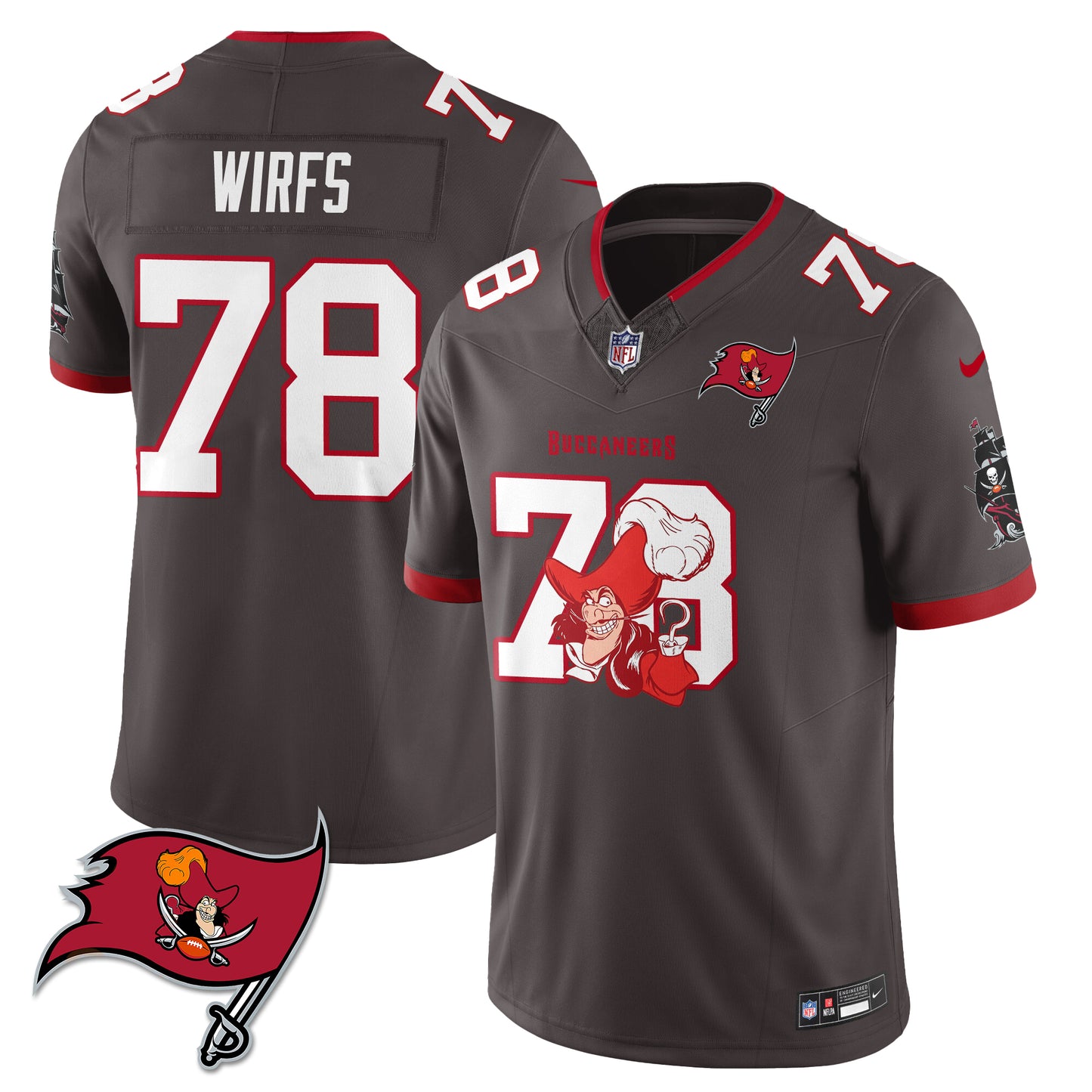 Tampa Bay Buccaneers x Red Coat Captain Edition Vapor Jersey - Stitched
