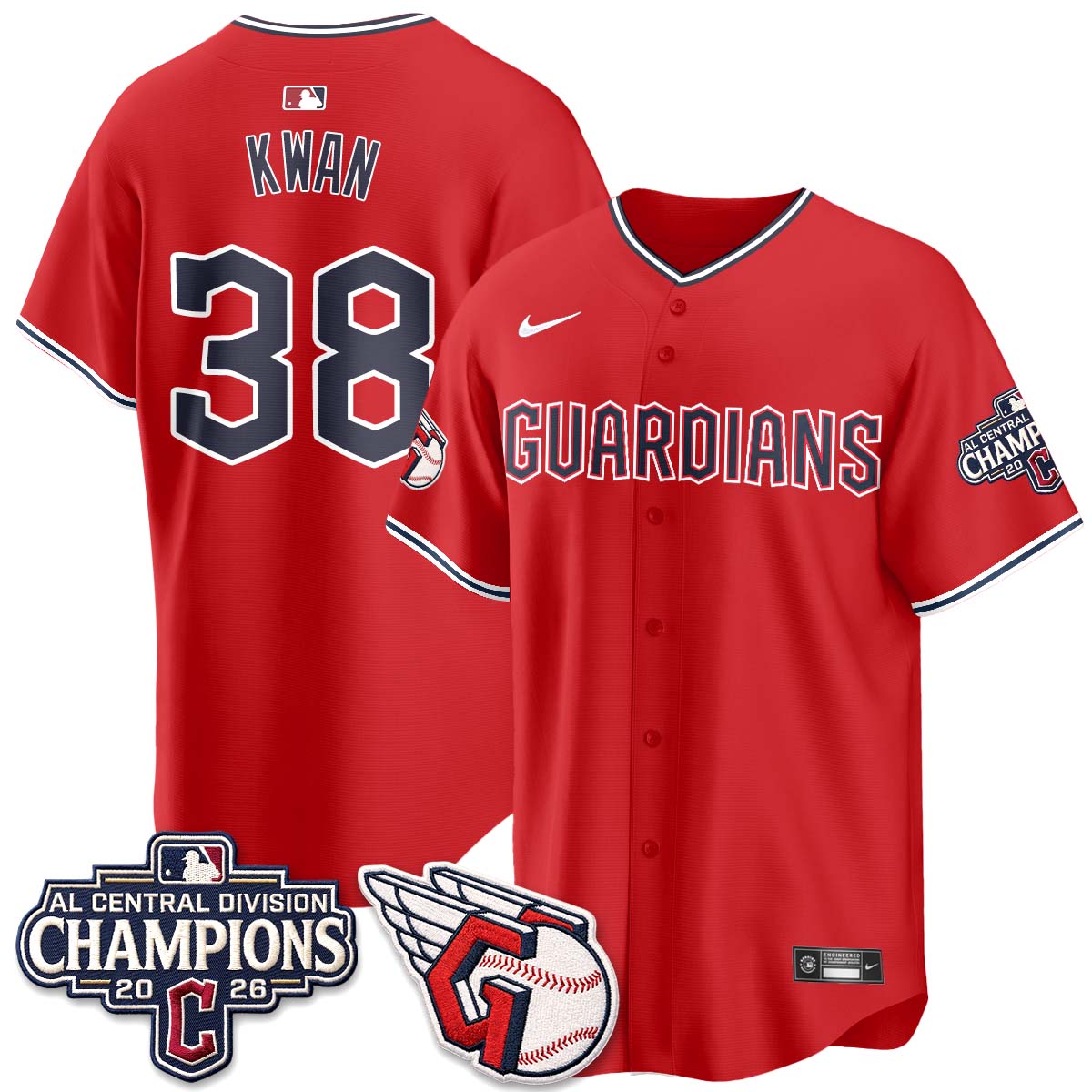 CLE 2026 AL Central Champs Vapor Jersey - Stitched