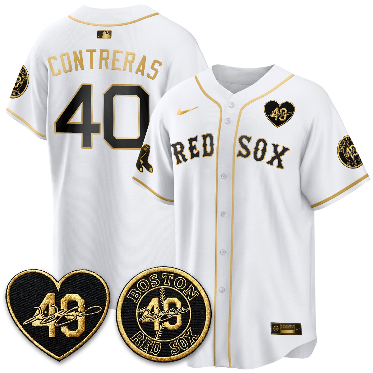 BOS Tim Wakefield Memorial Patch Vaper Premier Limited Red Jersey - All Stitched