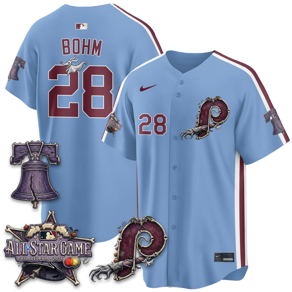 Philadelphia Phillies Nightmare Edition Vapor Jersey - Printed