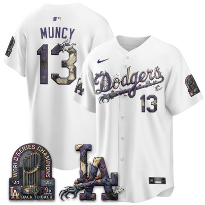 Los Angeles Dodgers Nightmare Edition Vapor Jersey - Printed