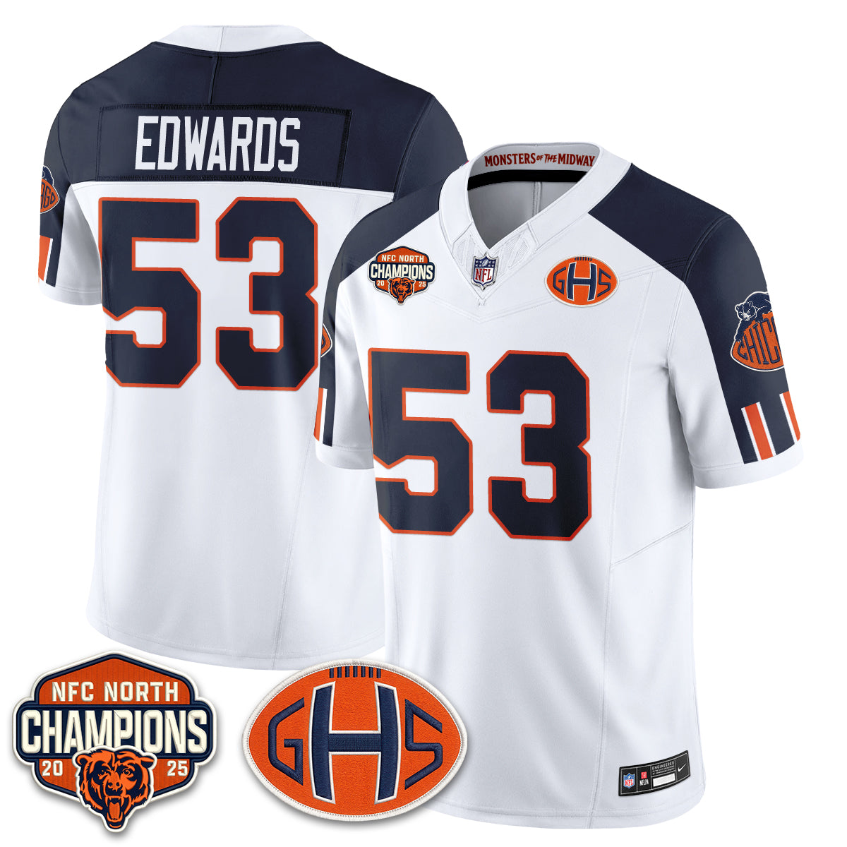 Chicago Bears 2026 Rivalries Split Edition Vapor Jersey - Stitched