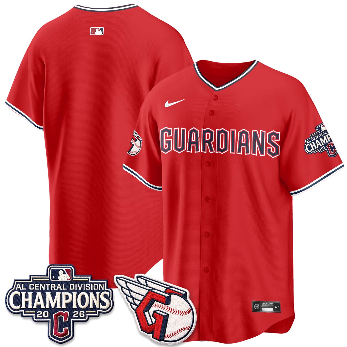 CLE 2026 AL Central Champs Vapor Jersey - Stitched