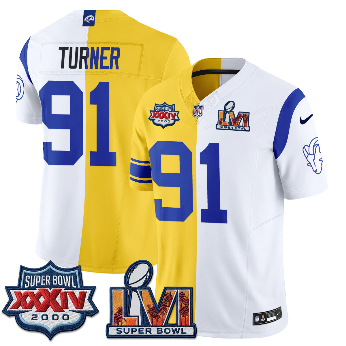 Los Angeles Rams Split Vapor Jersey - Stitched