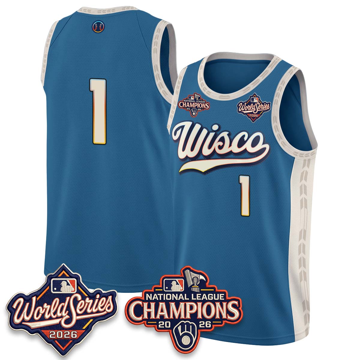 MIL 2026 NL Champions Basketball Jersey - Stitched