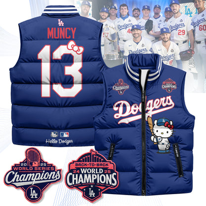 Los Angeles Dodgers Meow KT Edition Unisex Puffer Vest - Printed