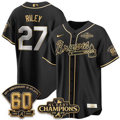 Atlanta Braves 2026 NL East Champs Gold Edition Vapor Jersey - Stitched
