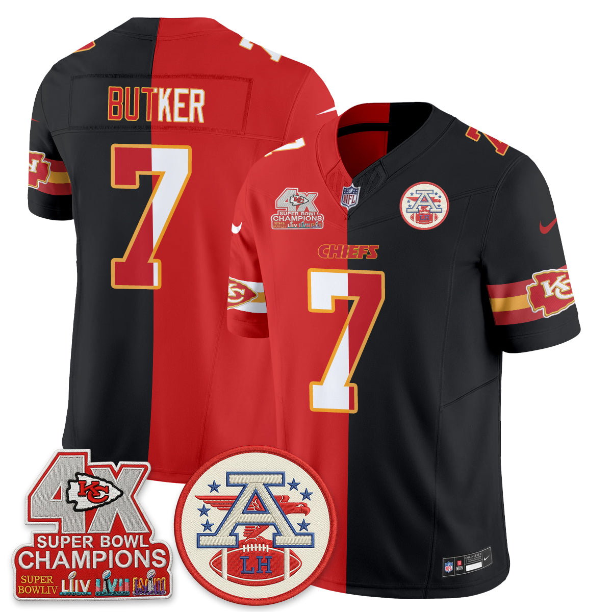 Kansas City Chiefs Split Edition Vapor Jersey - Stitched
