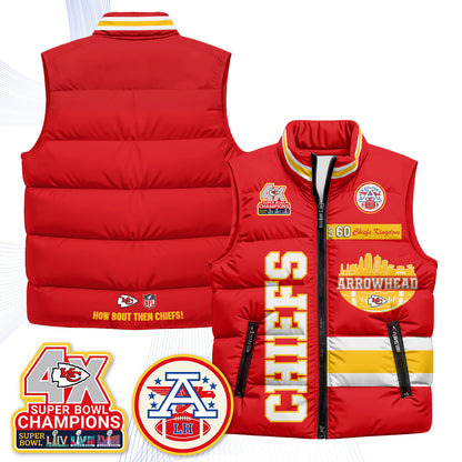 KC Arrowhead Puffer Vest - Printed