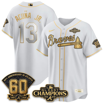 Atlanta Braves 2026 NL East Champs Gold Edition Vapor Jersey - Stitched
