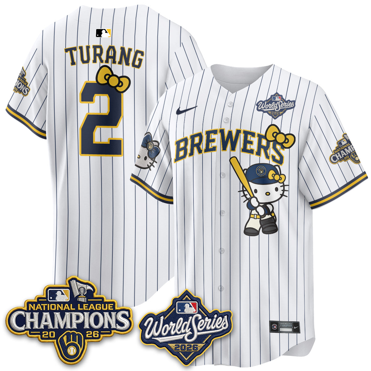 Milwaukee Brewers 2026 NL Champions x Meow KT Vapor Jersey - Stitched