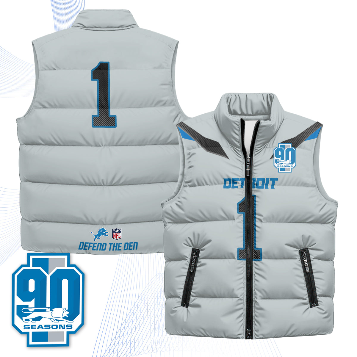 DET Xmas 2026 Rivalries Puffer Vest - Printed