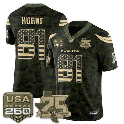 Houston Texans 2026 Salute to Service Edition Vapor Jersey - Stitched