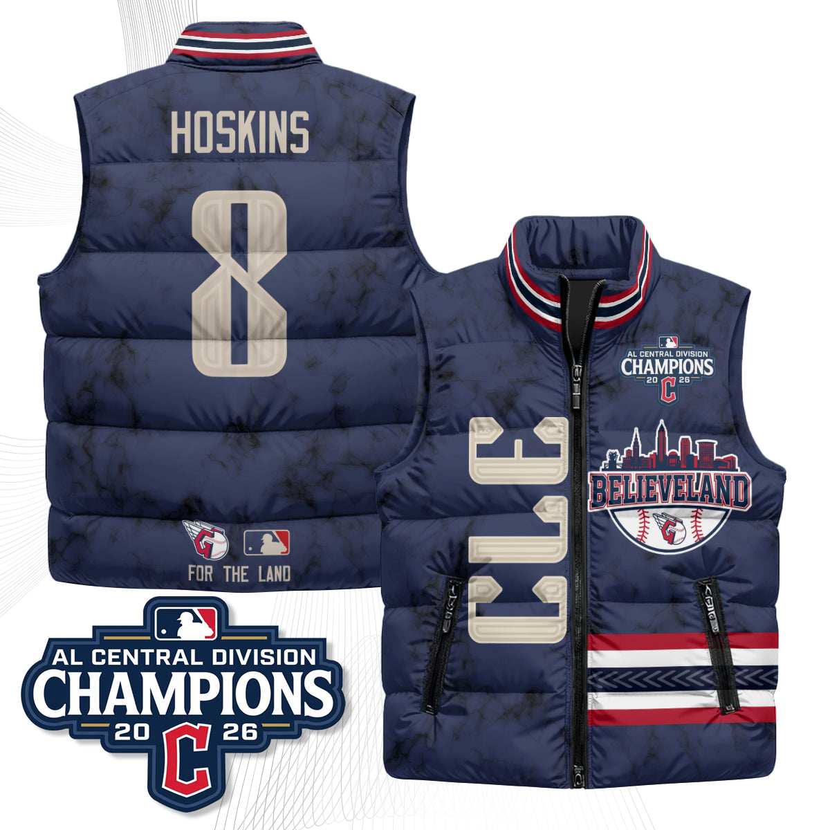 CLE Believeland Puffer Vest - Printed