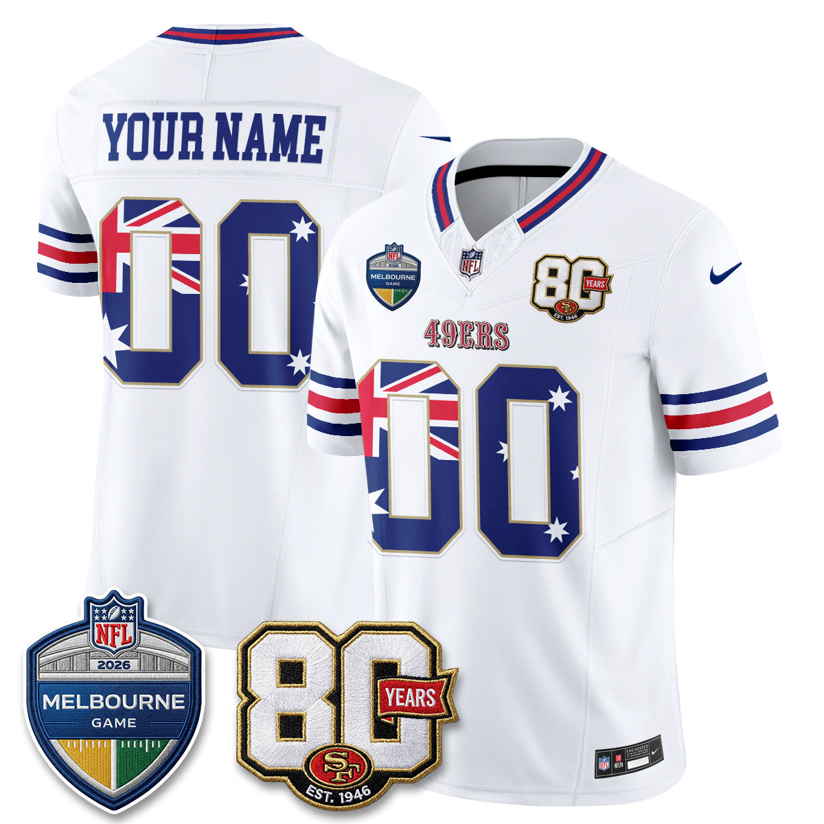 SF Melbourne Game 2026 Vapor Custom Jersey - Stitched