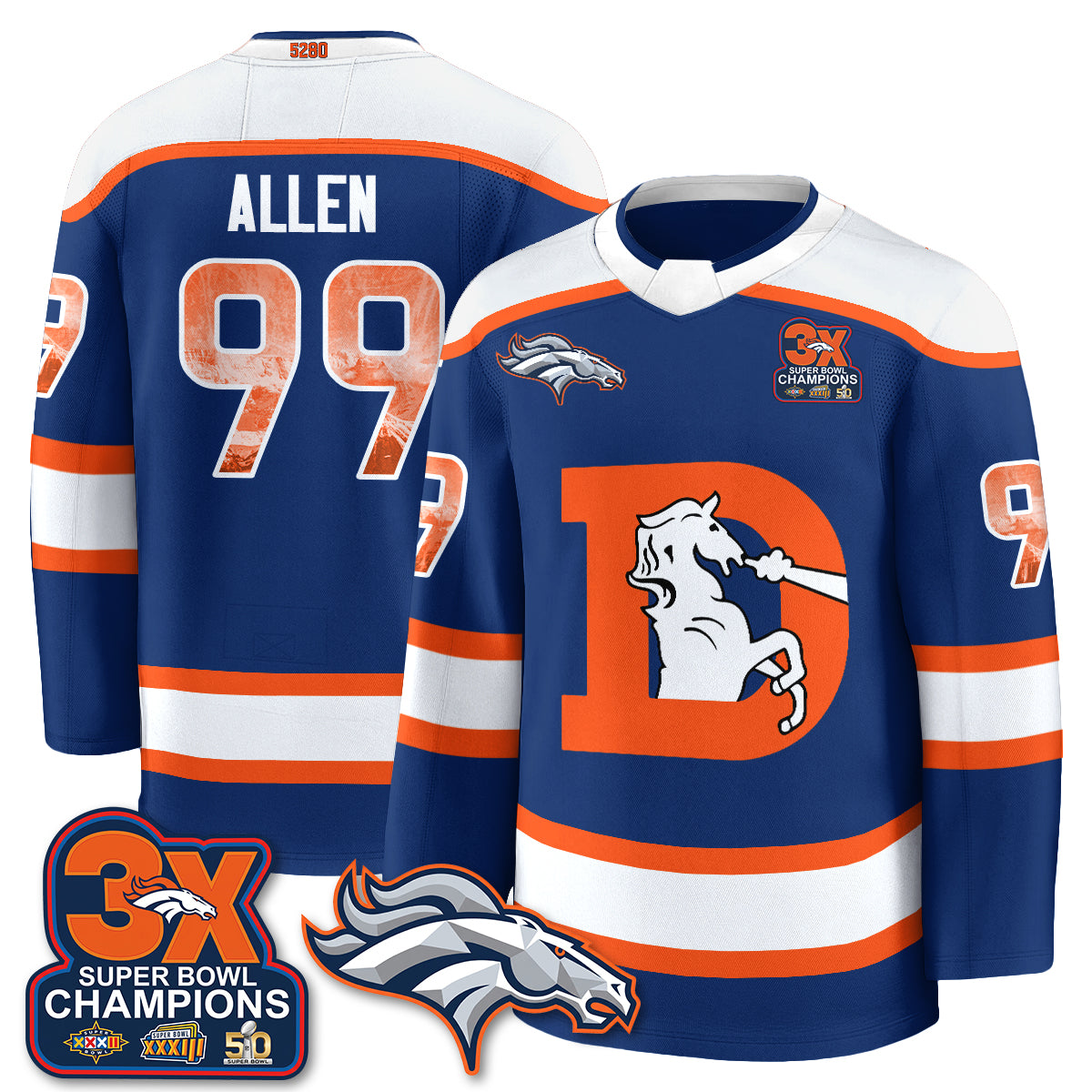 DEN Fan Gear Edition Hockey Jersey - Stitched